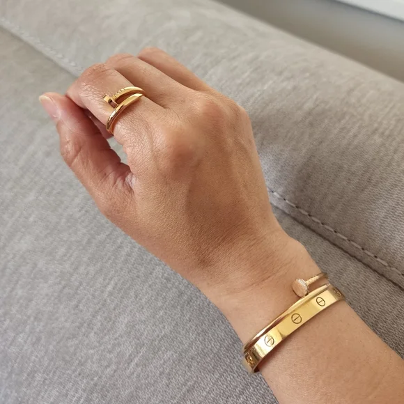 Cartier JUC Just Un Clou 18k Rose Gold Classic Ring Love SZ 54 Pristine Full Set - Picture 6 of 7